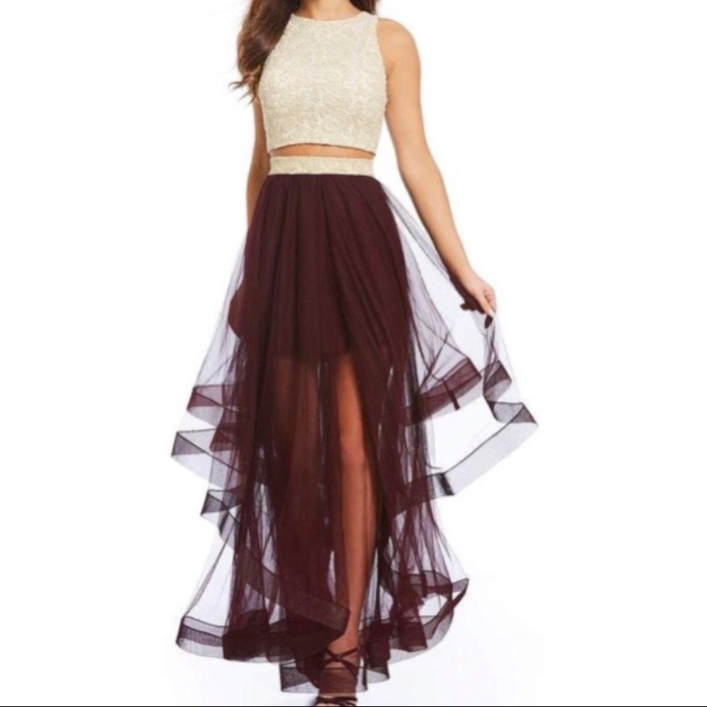 Two Piece Homecoming Tulle Dress